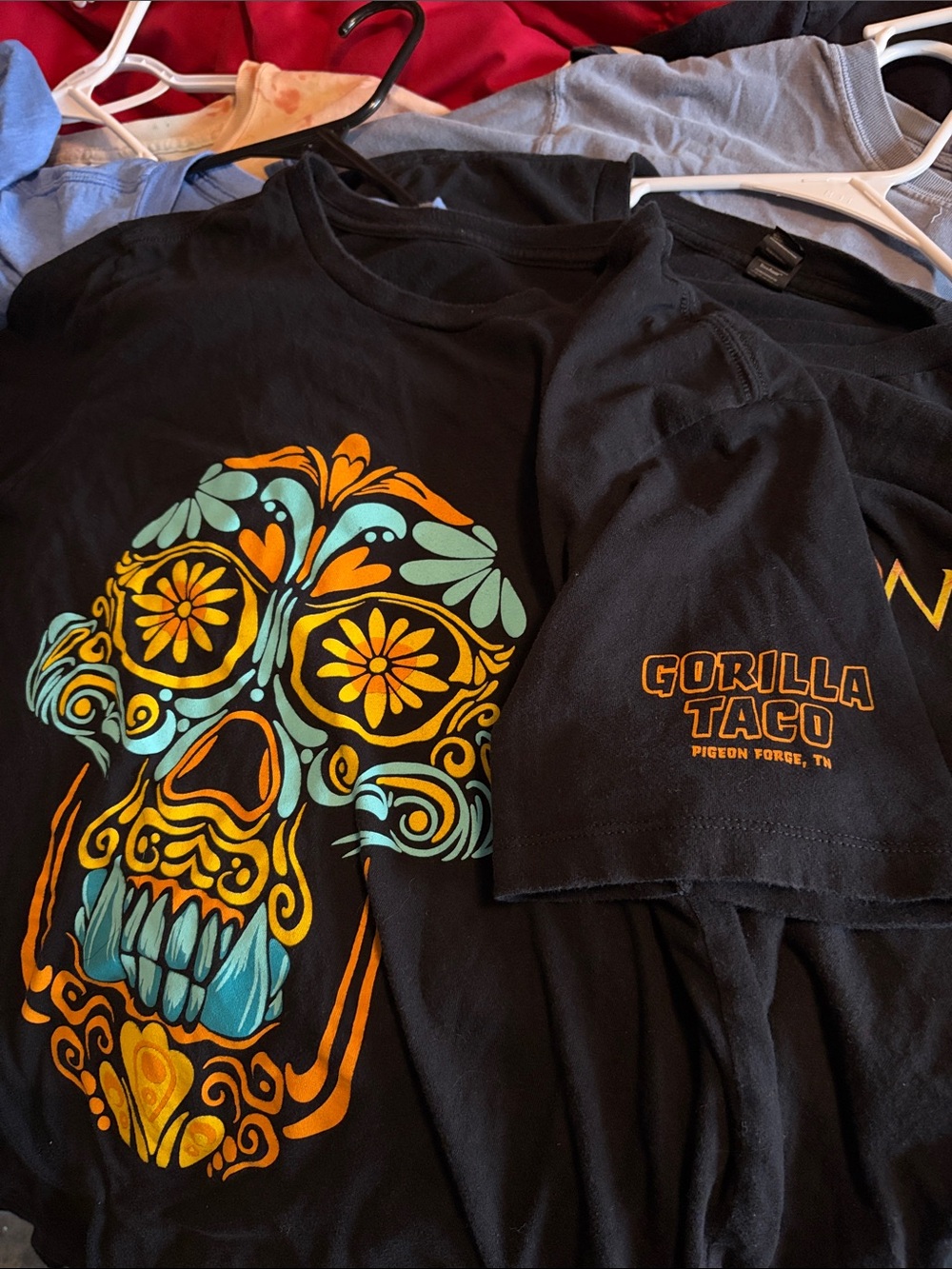 Adult Black Graphic Gorilla Taco Pigeon Forge T-Shirt